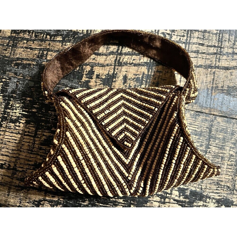 K.C. Malhan Vintage Beaded Handbag  Made in India 100% Rayon Lining
